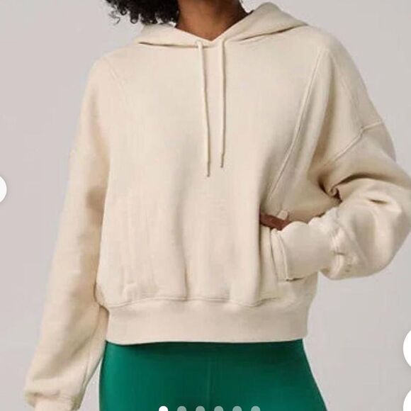 AERIE Signature Fit Hoodie SIZE Small Oversized cream color NWT in packaging - Picture 1 of 7